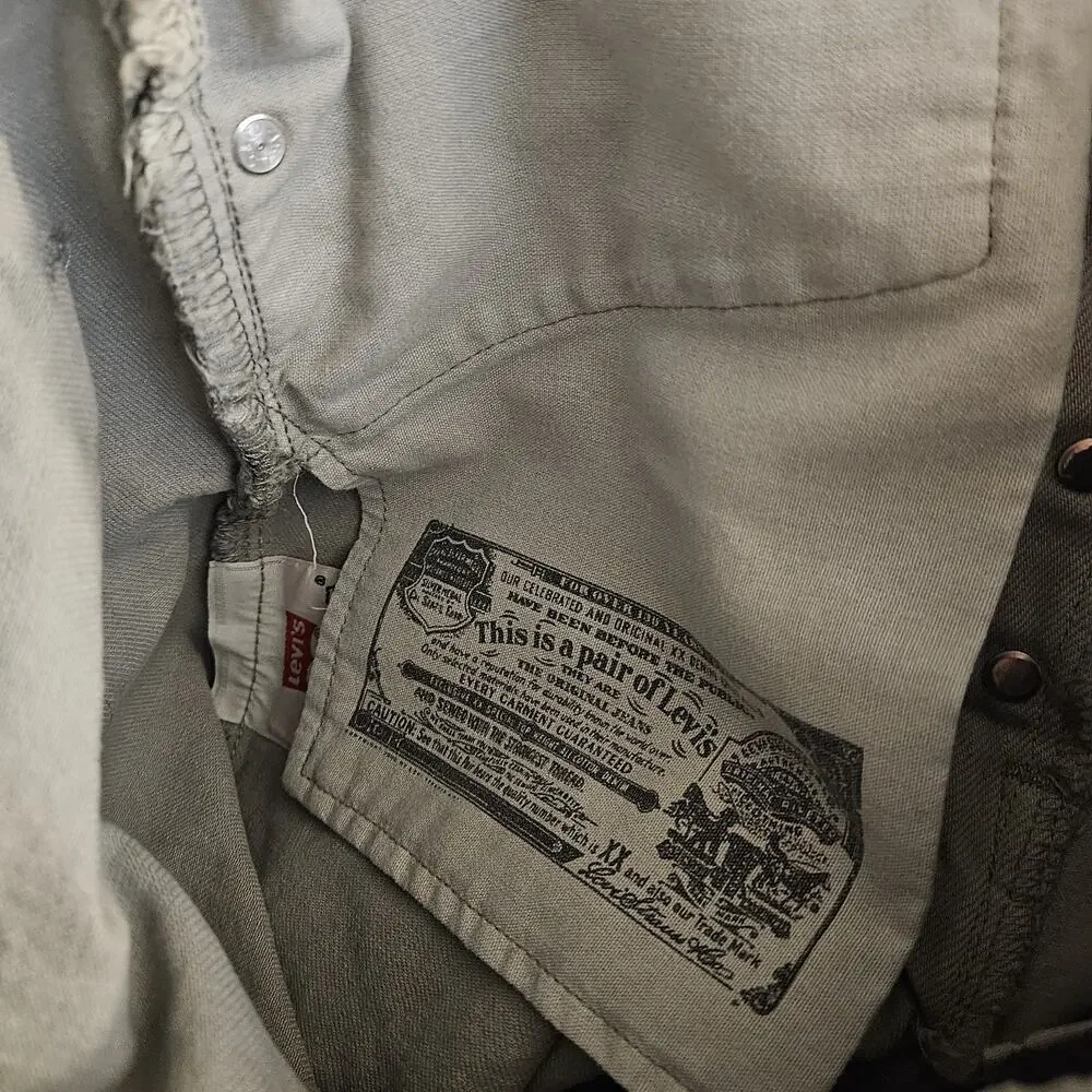 Vintage Levis Jeans Mens 34x34 Beige 501 Button Fly Denim Pants Skate Work Y2K - Picture 8 of 10